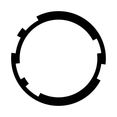 Soyut daire grafiği. Geometrik daire, halka tasarım elementi. Dairesel, eşmerkezli açısal şekil simgesi, sembol