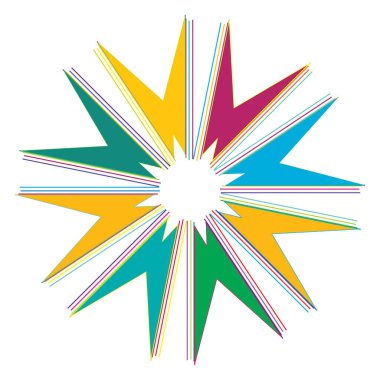 Renkli geometrik soyut simge, sembol motifi ve mandala - stok vektör çizimi, klip- sanat grafikleri