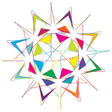 Renkli geometrik soyut simge, sembol motifi ve mandala - stok vektör çizimi, klip- sanat grafikleri