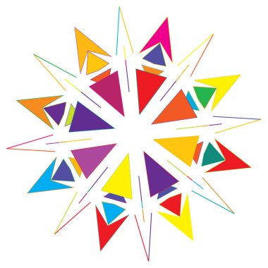 Renkli geometrik soyut simge, sembol motifi ve mandala - stok vektör çizimi, klip- sanat grafikleri