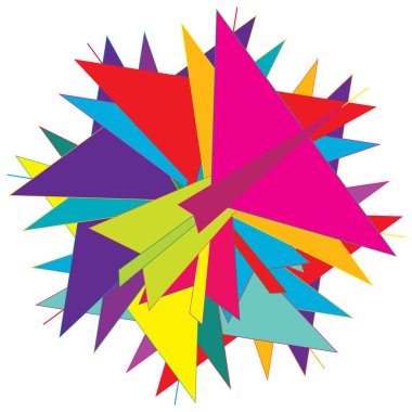 Renkli geometrik soyut simge, sembol motifi ve mandala - stok vektör çizimi, klip- sanat grafikleri