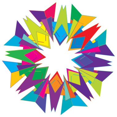 Renkli geometrik soyut simge, sembol motifi ve mandala - stok vektör çizimi, klip- sanat grafikleri