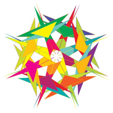 Renkli geometrik soyut simge, sembol motifi ve mandala - stok vektör çizimi, klip- sanat grafikleri