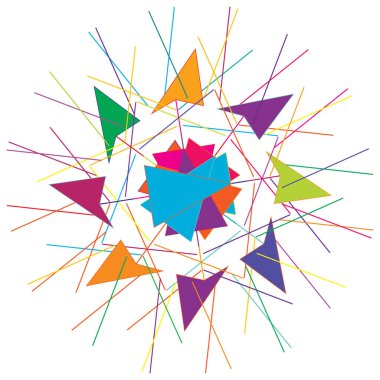 Renkli geometrik soyut simge, sembol motifi ve mandala - stok vektör çizimi, klip- sanat grafikleri