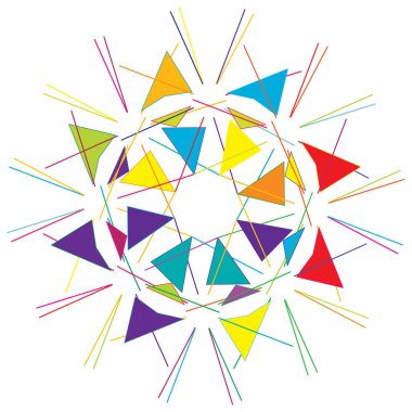 Renkli geometrik soyut simge, sembol motifi ve mandala - stok vektör çizimi, klip- sanat grafikleri