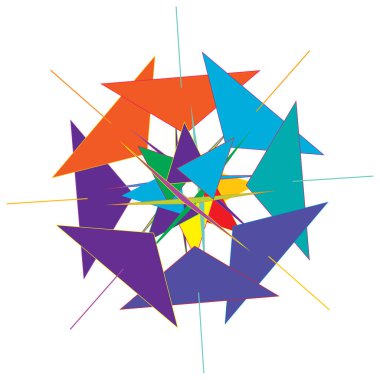 Renkli geometrik soyut simge, sembol motifi ve mandala - stok vektör çizimi, klip- sanat grafikleri