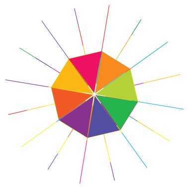 Renkli geometrik soyut simge, sembol motifi ve mandala - stok vektör çizimi, klip- sanat grafikleri