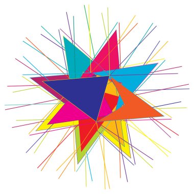 Renkli geometrik soyut simge, sembol motifi ve mandala - stok vektör çizimi, klip- sanat grafikleri