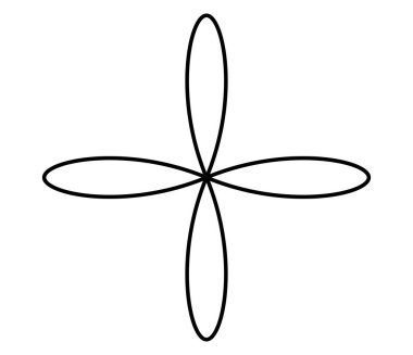 Basit çiçek şekilleri, taç yaprakları silueti - stok vektör illüstrasyonu, klip- sanat grafikleri