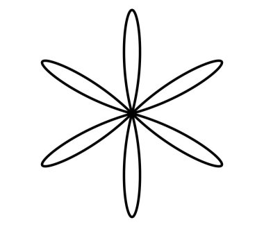 Basit çiçek şekilleri, taç yaprakları silueti - stok vektör illüstrasyonu, klip- sanat grafikleri