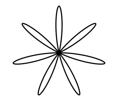 Basit çiçek şekilleri, taç yaprakları silueti - stok vektör illüstrasyonu, klip- sanat grafikleri