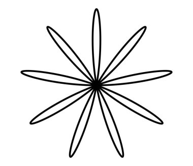 Basit çiçek şekilleri, taç yaprakları silueti - stok vektör illüstrasyonu, klip- sanat grafikleri