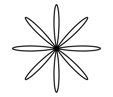 Basit çiçek şekilleri, taç yaprakları silueti - stok vektör illüstrasyonu, klip- sanat grafikleri