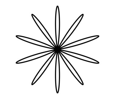 Basit çiçek şekilleri, taç yaprakları silueti - stok vektör illüstrasyonu, klip- sanat grafikleri