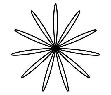 Basit çiçek şekilleri, taç yaprakları silueti - stok vektör illüstrasyonu, klip- sanat grafikleri