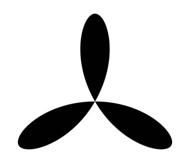 Basit çiçek şekilleri, taç yaprakları silueti - stok vektör illüstrasyonu, klip- sanat grafikleri