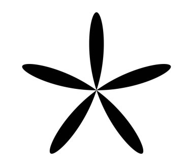 Basit çiçek şekilleri, taç yaprakları silueti - stok vektör illüstrasyonu, klip- sanat grafikleri