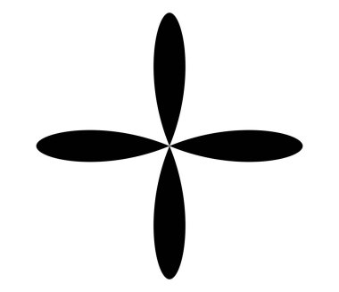 Basit çiçek şekilleri, taç yaprakları silueti - stok vektör illüstrasyonu, klip- sanat grafikleri