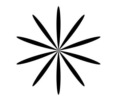 Basit çiçek şekilleri, taç yaprakları silueti - stok vektör illüstrasyonu, klip- sanat grafikleri