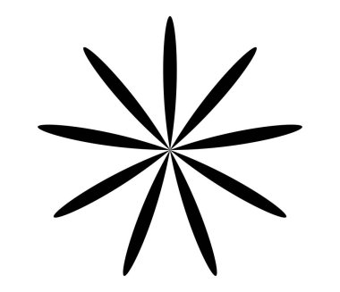 Basit çiçek şekilleri, taç yaprakları silueti - stok vektör illüstrasyonu, klip- sanat grafikleri