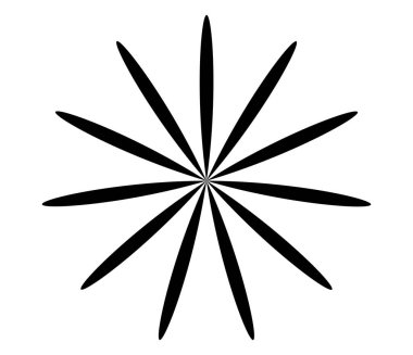 Basit çiçek şekilleri, taç yaprakları silueti - stok vektör illüstrasyonu, klip- sanat grafikleri