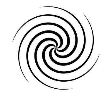 Girdap, girdap, girdap şekli. Döndürme efektli dairesel, radyal çizgiler ögesi - stok vektör illüstrasyonu, klip- art grafikleri