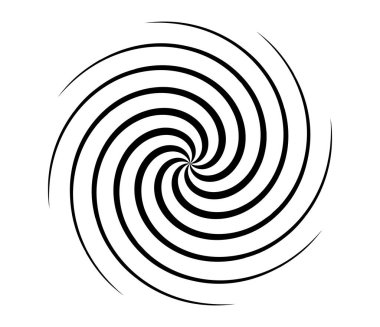 Girdap, girdap, girdap şekli. Döndürme efektli dairesel, radyal çizgiler ögesi - stok vektör illüstrasyonu, klip- art grafikleri