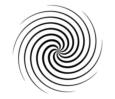 Girdap, girdap, girdap şekli. Döndürme efektli dairesel, radyal çizgiler ögesi - stok vektör illüstrasyonu, klip- art grafikleri