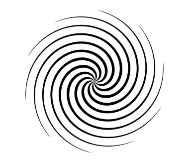 Girdap, girdap, girdap şekli. Döndürme efektli dairesel, radyal çizgiler ögesi - stok vektör illüstrasyonu, klip- art grafikleri