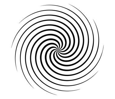 Girdap, girdap, girdap şekli. Döndürme efektli dairesel, radyal çizgiler ögesi - stok vektör illüstrasyonu, klip- art grafikleri