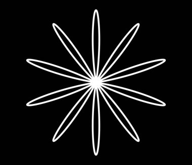 Basit çiçek şekilleri, taç yaprakları silueti - stok vektör illüstrasyonu, klip- sanat grafikleri