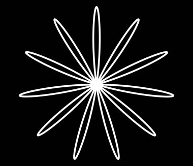 Basit çiçek şekilleri, taç yaprakları silueti - stok vektör illüstrasyonu, klip- sanat grafikleri