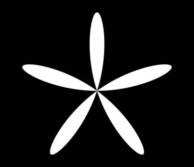 Basit çiçek şekilleri, taç yaprakları silueti - stok vektör illüstrasyonu, klip- sanat grafikleri