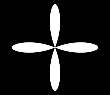 Basit çiçek şekilleri, taç yaprakları silueti - stok vektör illüstrasyonu, klip- sanat grafikleri