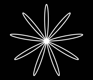 Basit çiçek şekilleri, taç yaprakları silueti - stok vektör illüstrasyonu, klip- sanat grafikleri