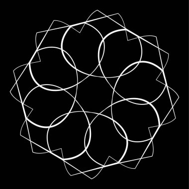 Mandala yayılıyor. Dairesel geometrik motif, simge, şekil - stok vektör çizimi, klip- sanat grafikleri