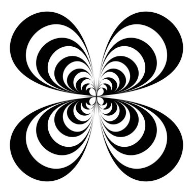 Soyut op-art elementler. Optik, görsel sanat şekilleri, simgeler, semboller - stok vektör illüstrasyonu, klip- sanat grafikleri