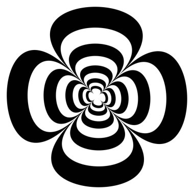 Soyut op-art elementler. Optik, görsel sanat şekilleri, simgeler, semboller - stok vektör illüstrasyonu, klip- sanat grafikleri