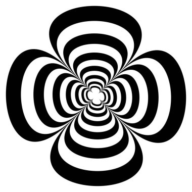 Soyut op-art elementler. Optik, görsel sanat şekilleri, simgeler, semboller - stok vektör illüstrasyonu, klip- sanat grafikleri