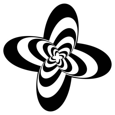 Soyut op-art elementler. Optik, görsel sanat şekilleri, simgeler, semboller - stok vektör illüstrasyonu, klip- sanat grafikleri