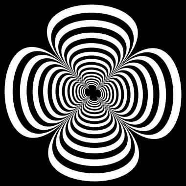 Soyut op-art elementler. Optik, görsel sanat şekilleri, simgeler, semboller - stok vektör illüstrasyonu, klip- sanat grafikleri