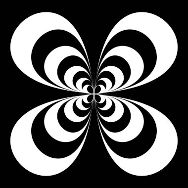 Soyut op-art elementler. Optik, görsel sanat şekilleri, simgeler, semboller - stok vektör illüstrasyonu, klip- sanat grafikleri