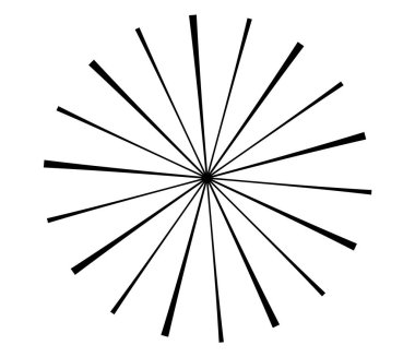 Radyal, yayılan çizgiler, çizgili tasarım ögesi - stok vektör illüstrasyonu, klip sanatları grafikleri