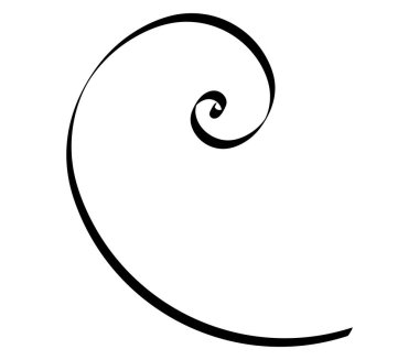 Kaligrafik spiral, girdap, dönme elementi. Helix, volta ve girdap simgesi