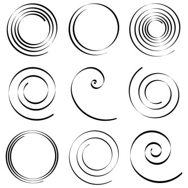 Kaligrafik spiral, girdap, dönme elementi. Helix, volta ve girdap simgesi