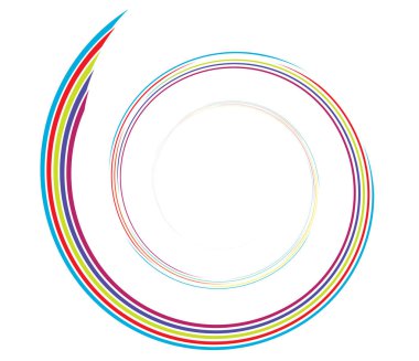 Kaligrafik spiral, girdap, dönme elementi. Helix, volta ve girdap simgesi