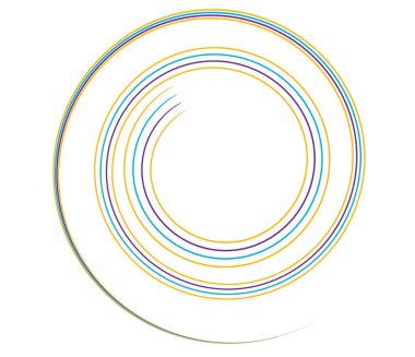 Kaligrafik spiral, girdap, dönme elementi. Helix, volta ve girdap simgesi