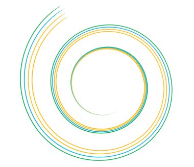 Kaligrafik spiral, girdap, dönme elementi. Helix, volta ve girdap simgesi