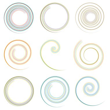 Kaligrafik spiral, girdap, dönme elementi. Helix, volta ve girdap simgesi