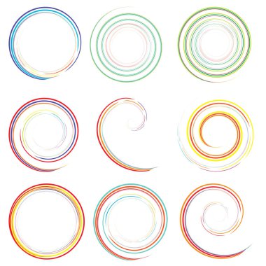 Kaligrafik spiral, girdap, dönme elementi. Helix, volta ve girdap simgesi